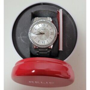 Relic‎ Womens ZR12180 Karsen Silver Tone Watch w. Crystal Accents